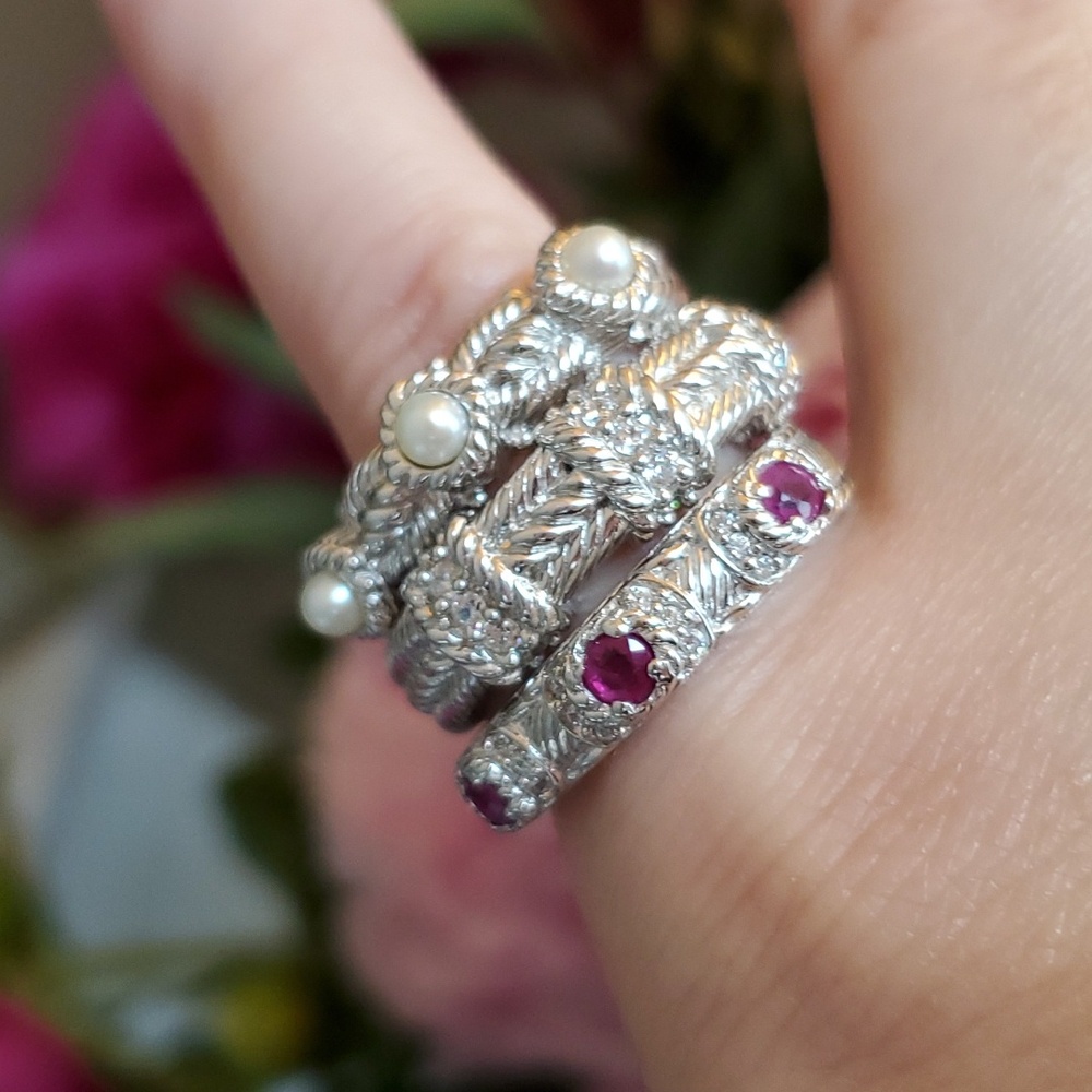 Judith Ripka Trio Ring Set - Picture 2 of 8